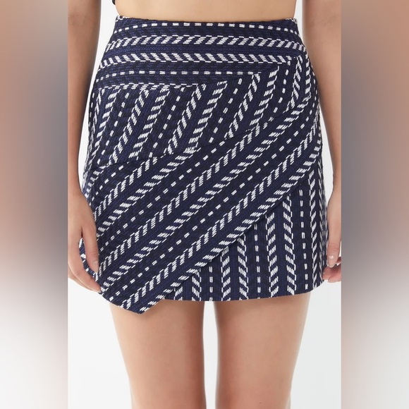 Haute Rogue Urban Outfitters Chevron Knit Mini Skirt Blue & White - Medium - Picture 12 of 14